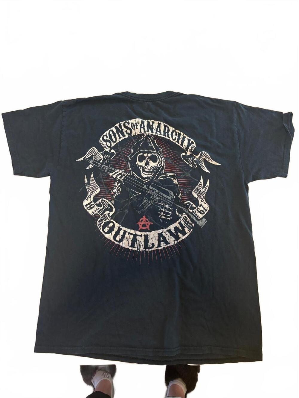 Sons of Anarchy Outlaw Reaper Double Sided Graphic T-Shirt Size Large